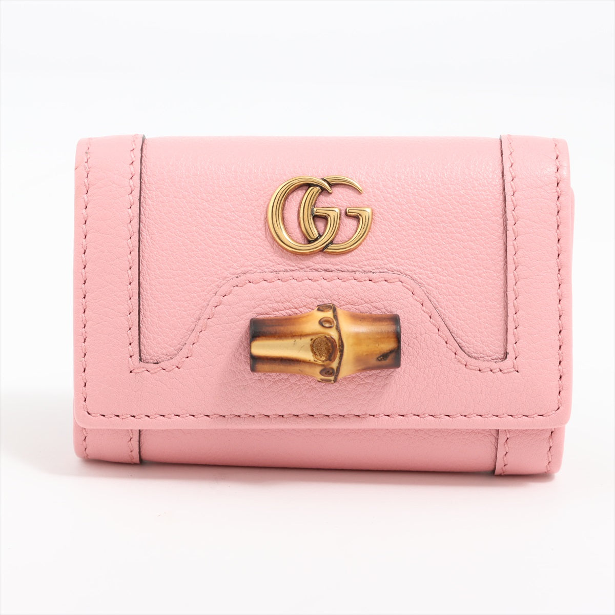 Gucci GG Marmont Bamboo Leather Key case Pink