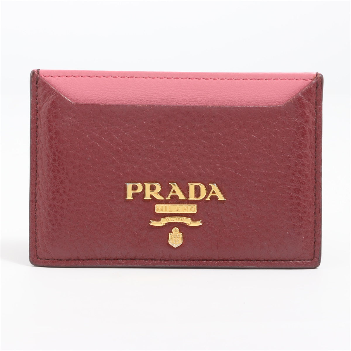 Prada Leather Card Case Pink Wallet