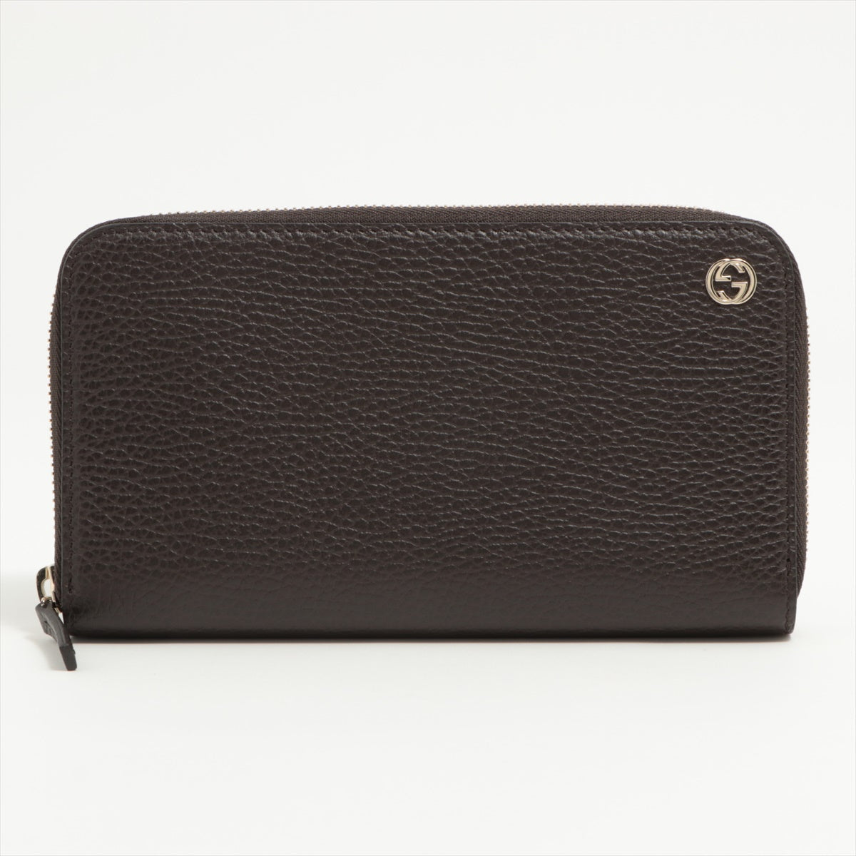Gucci Interlocking G 449347 Leather Round-Zip-Wallet Brown
