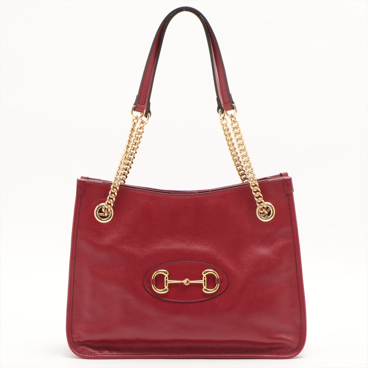 Gucci HOSE BIT 1955 Leather 2 way Tote Handbag Red 621144