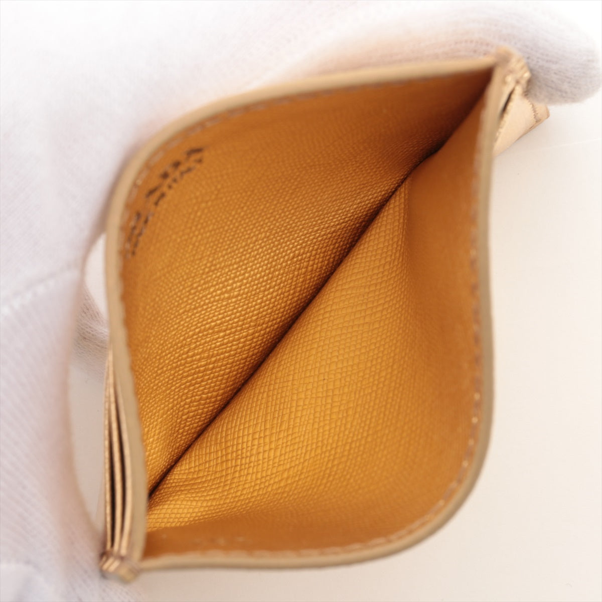 Prada Saffiano 1MC025 Leather Card case gold