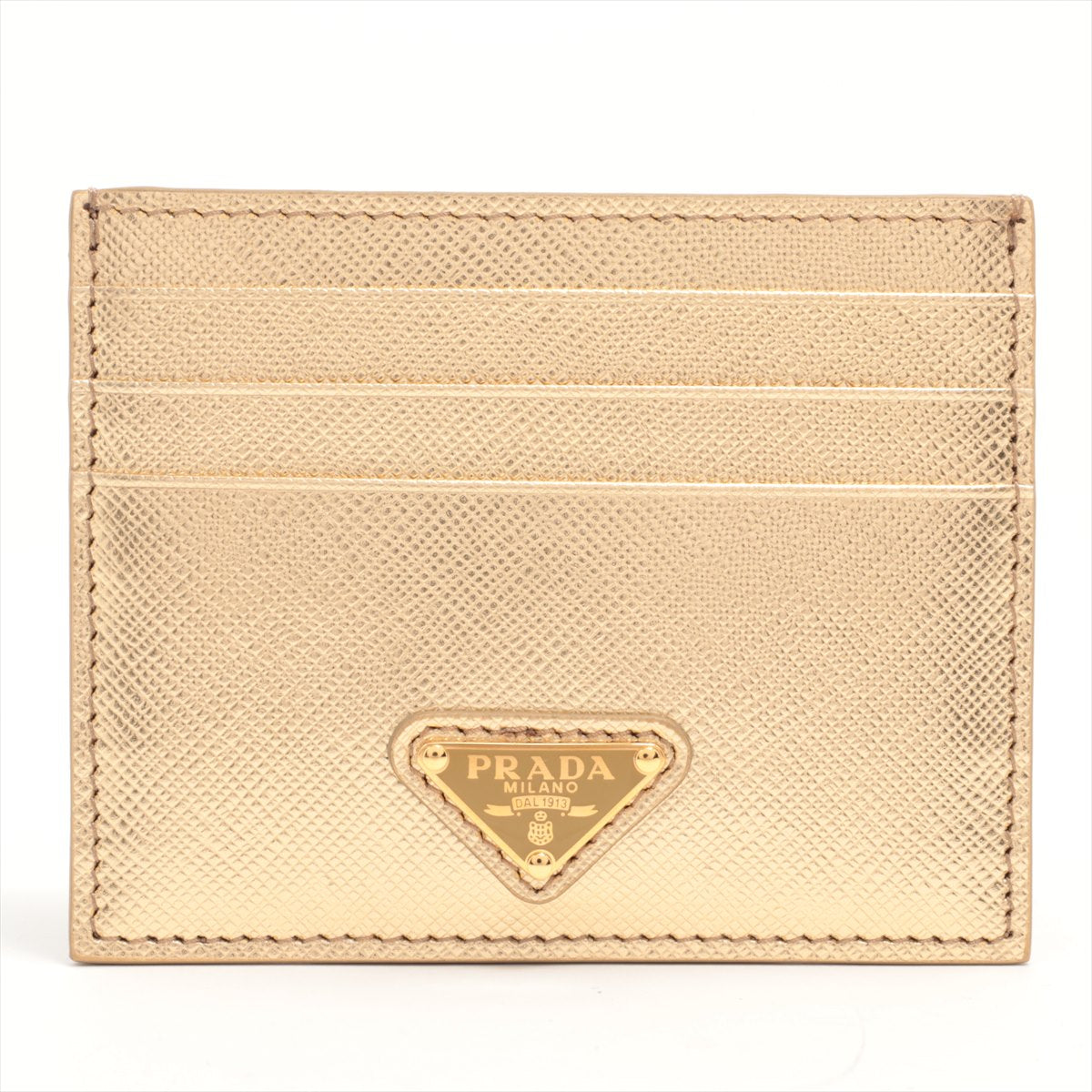 Prada Saffiano 1MC025 Leather Card case gold