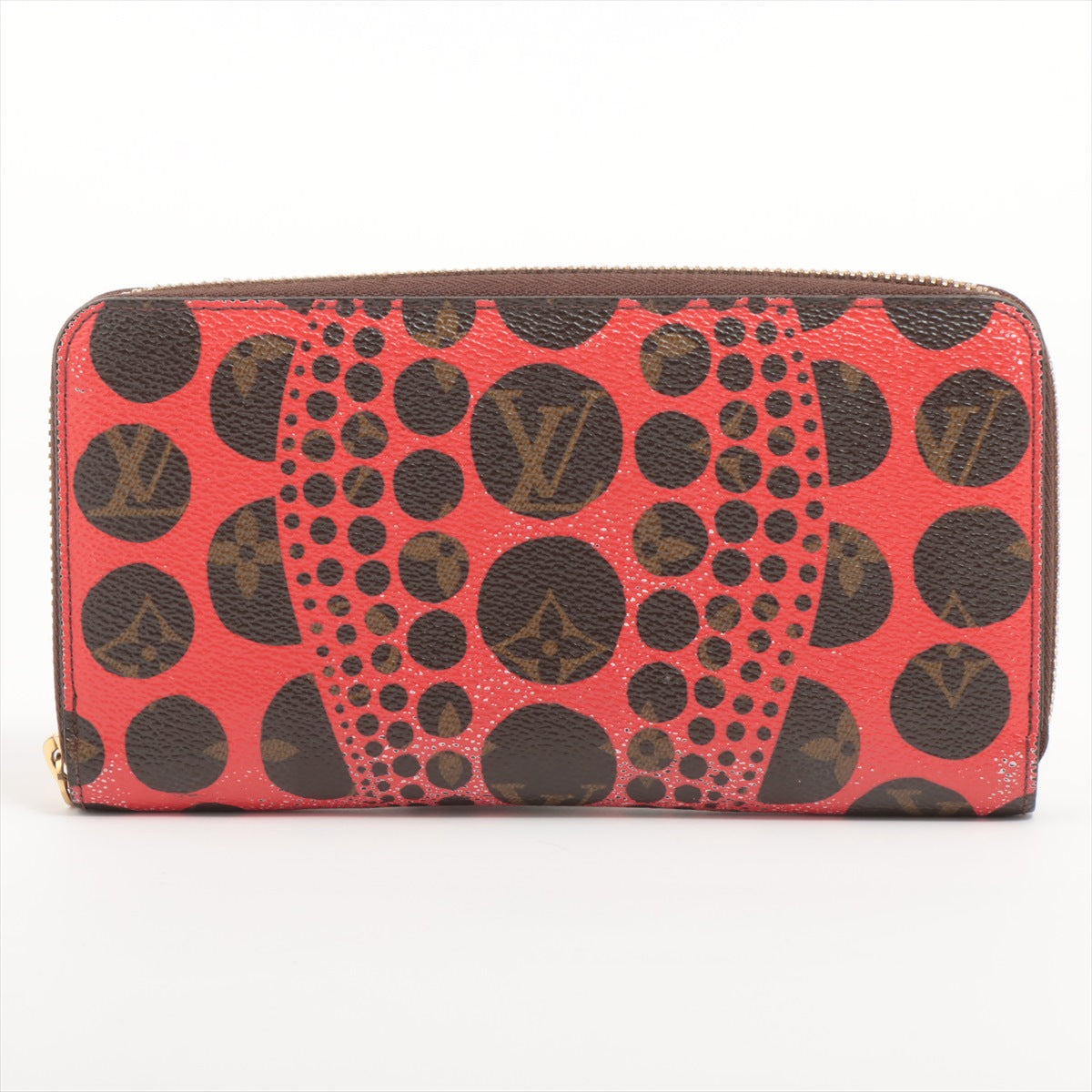 Louis Vuitton x Yayoi Kusama Monogram Pumpkin Dot Zippy Wallet M60450 Leather Round-Zip-Wallet Rouge MI2152