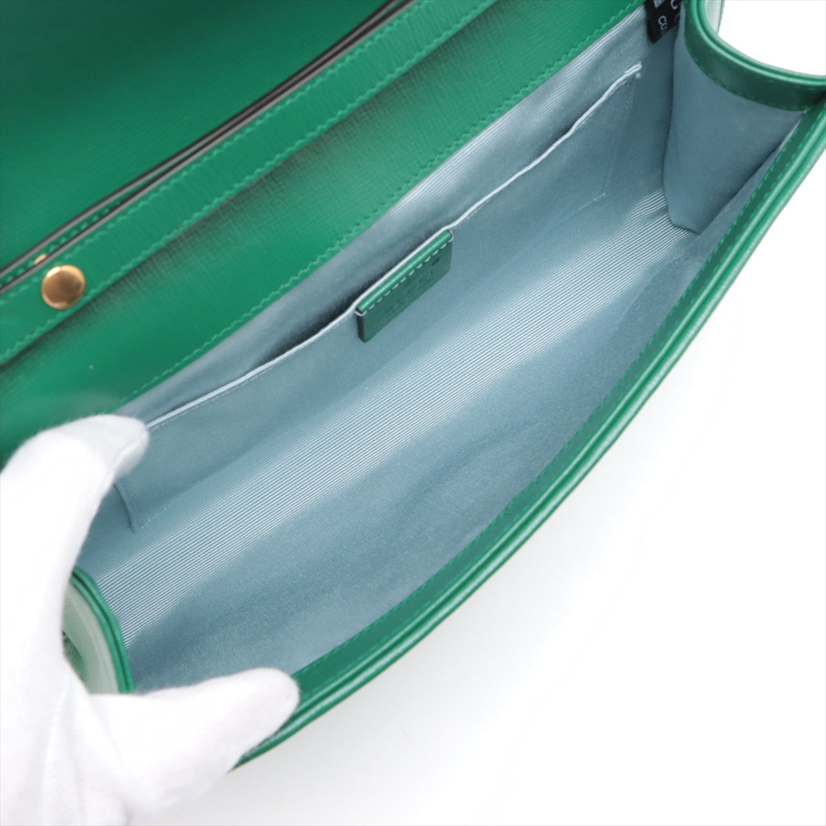 Gucci Horsebit Straw & leather Chain Shoulder Bag Green 655667