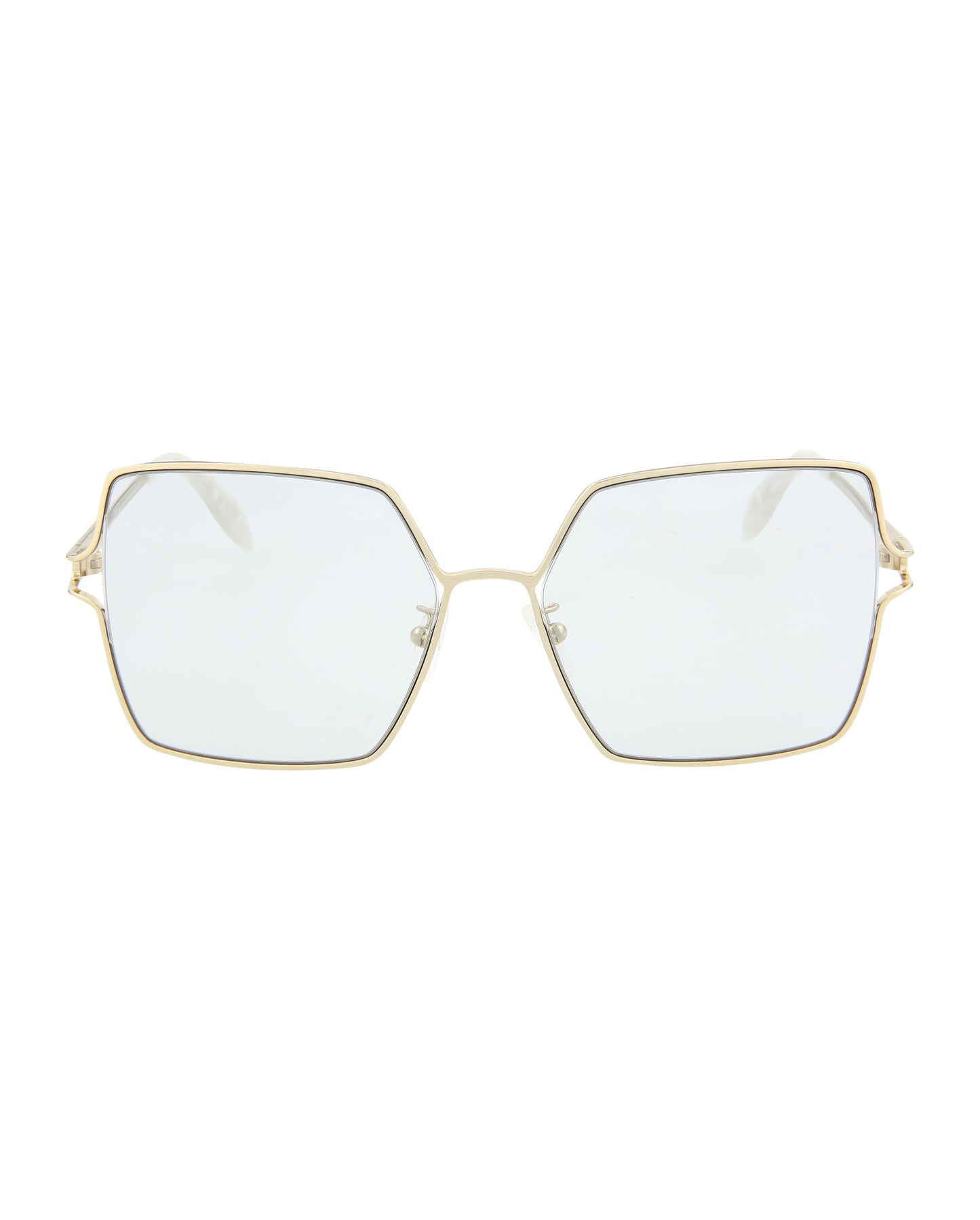 Alexander McQueen Fashion Sunglasses Shiny Light Gold