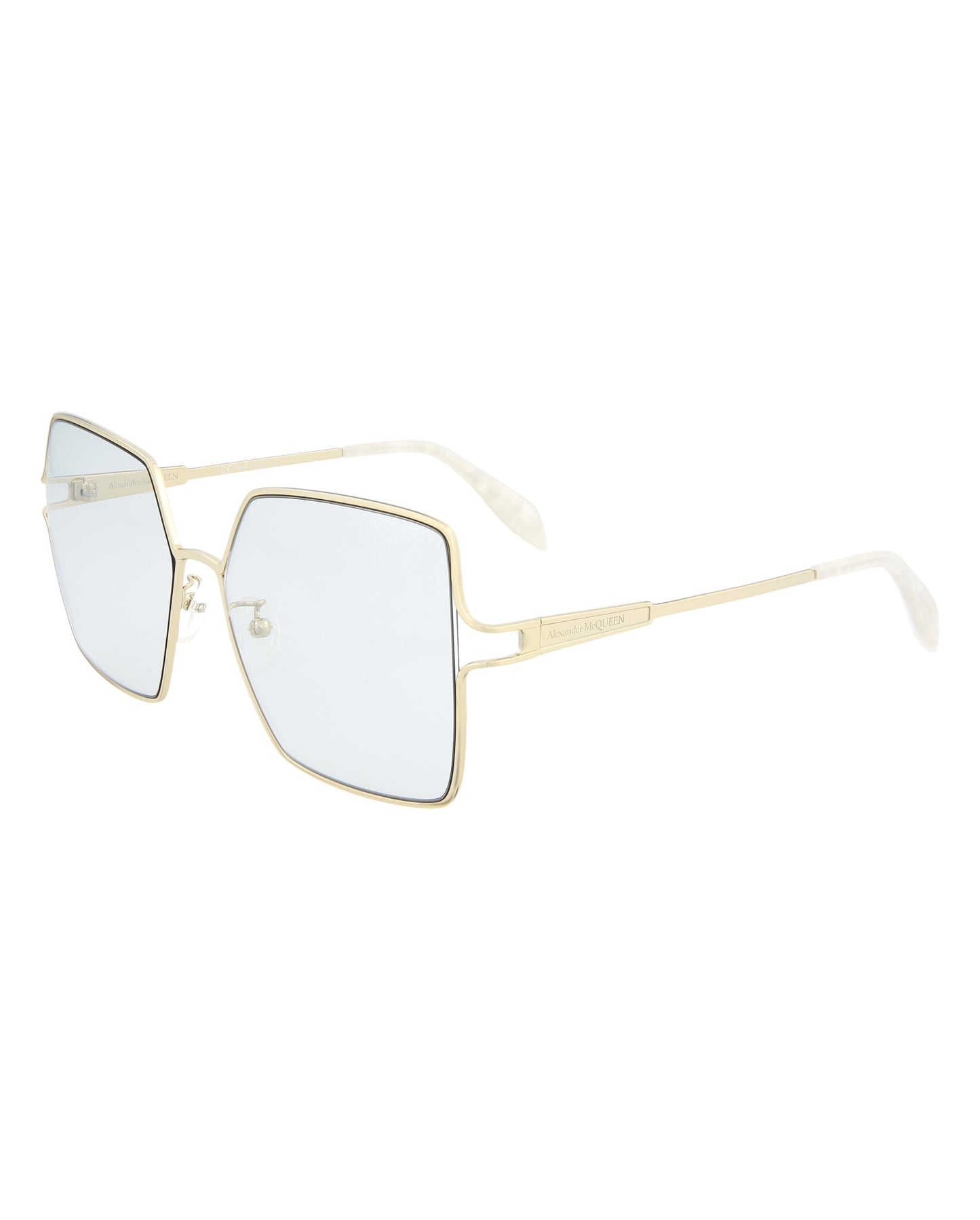 Alexander McQueen Fashion Sunglasses Shiny Light Gold