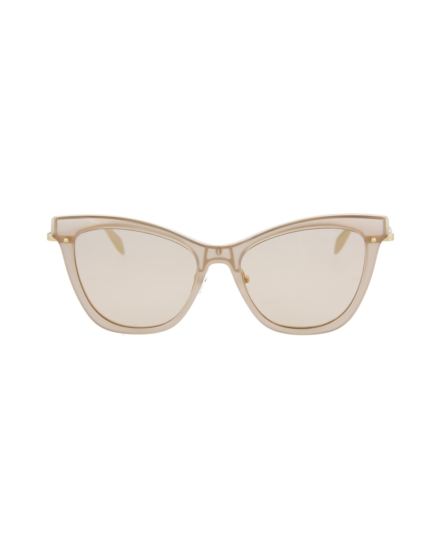 Alexander McQueen Fashion Sunglasses Shiny Opal Nude Light Gold