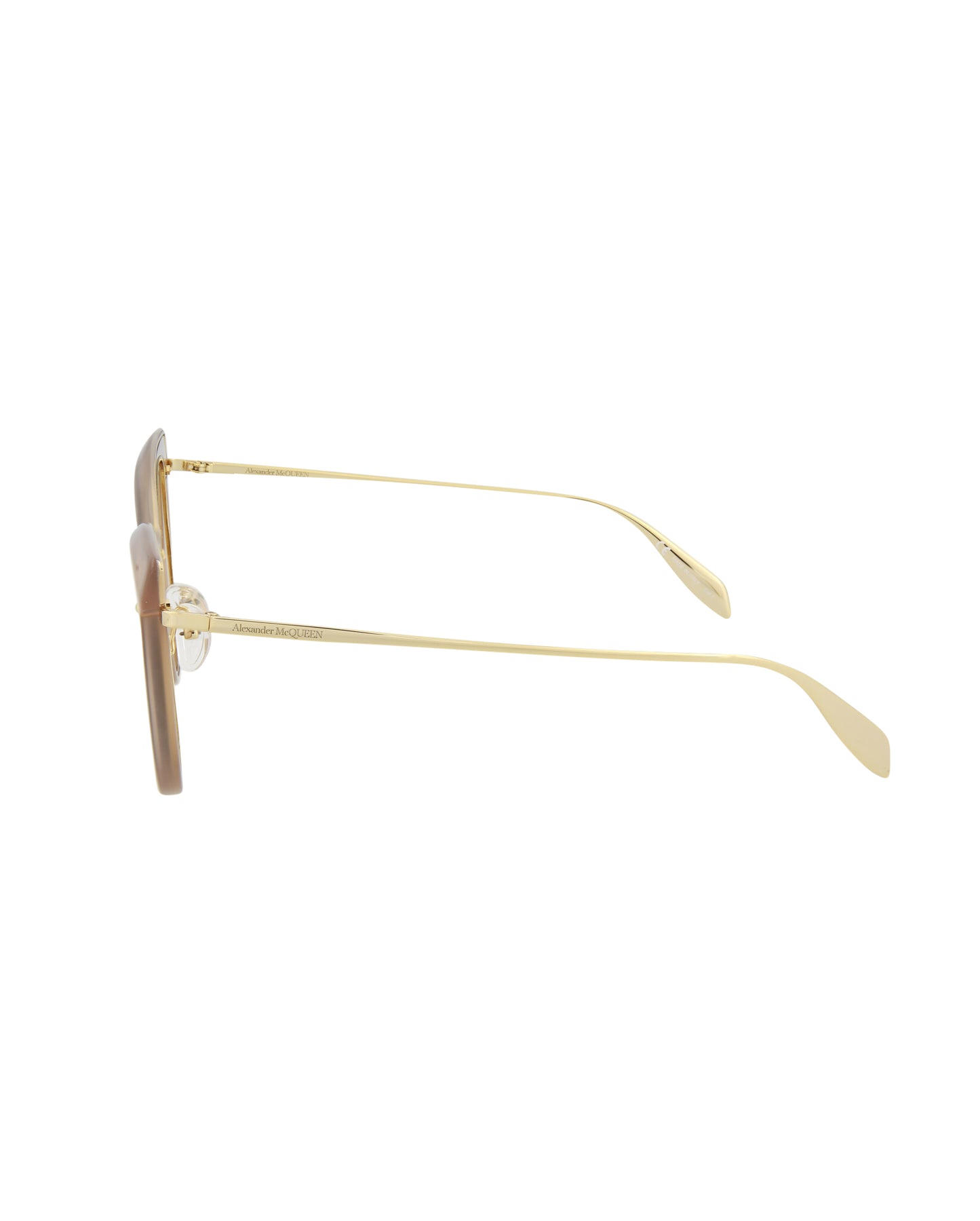 Alexander McQueen Fashion Sunglasses Shiny Opal Nude Light Gold