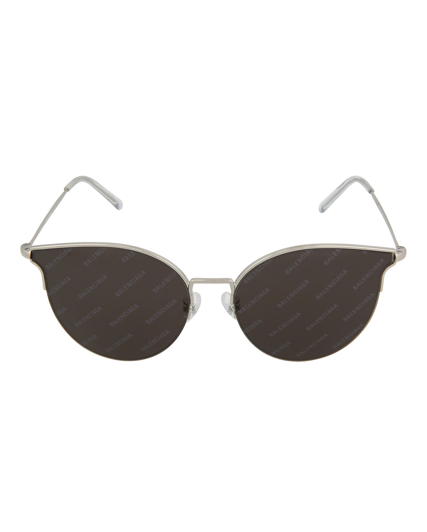 Balenciaga Fashion Sunglasses Silver Silver Grey