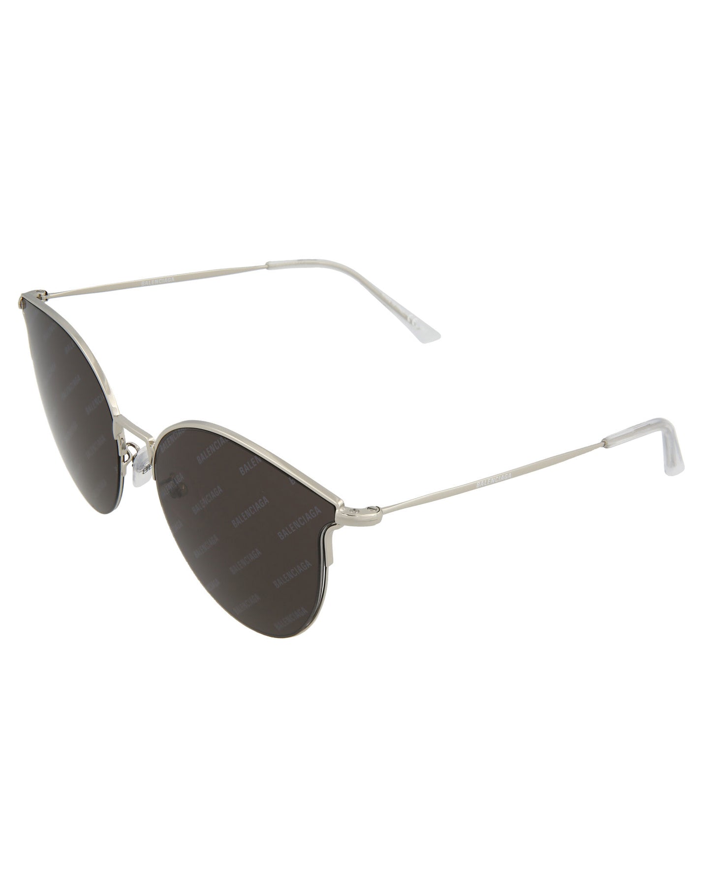 Balenciaga Fashion Sunglasses Silver Silver Grey