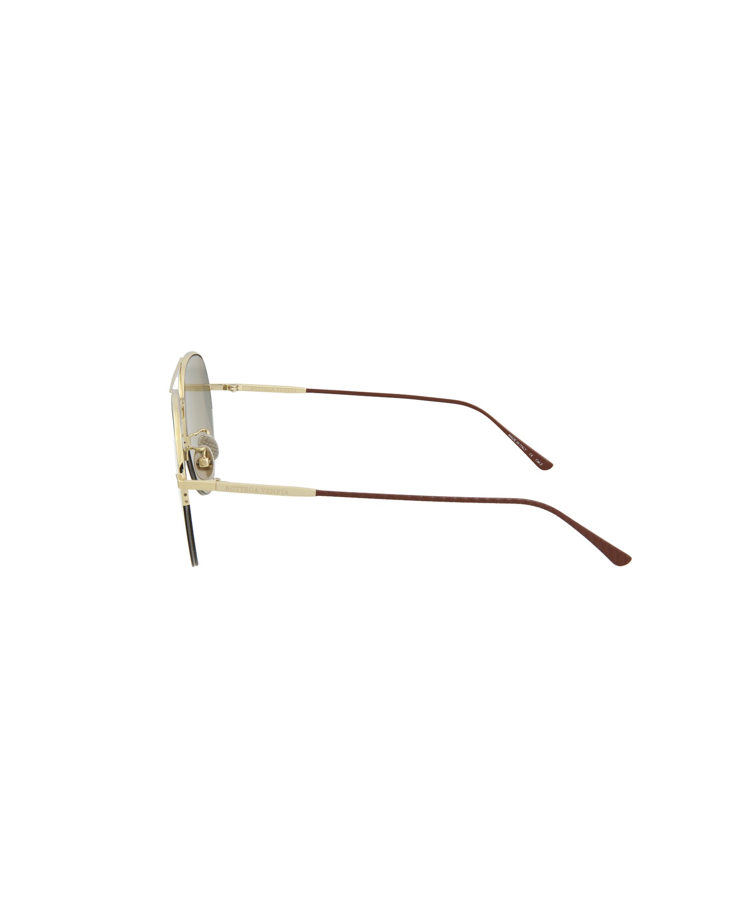 Bottega Veneta Novelty Sunglasses Gold Brown