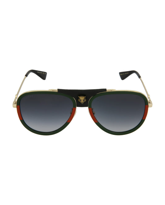 Gucci Novelty Sunglasses Gold Gold Grey