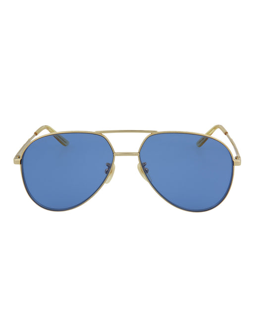 Gucci Novelty Sunglasses Gold Gold Blue