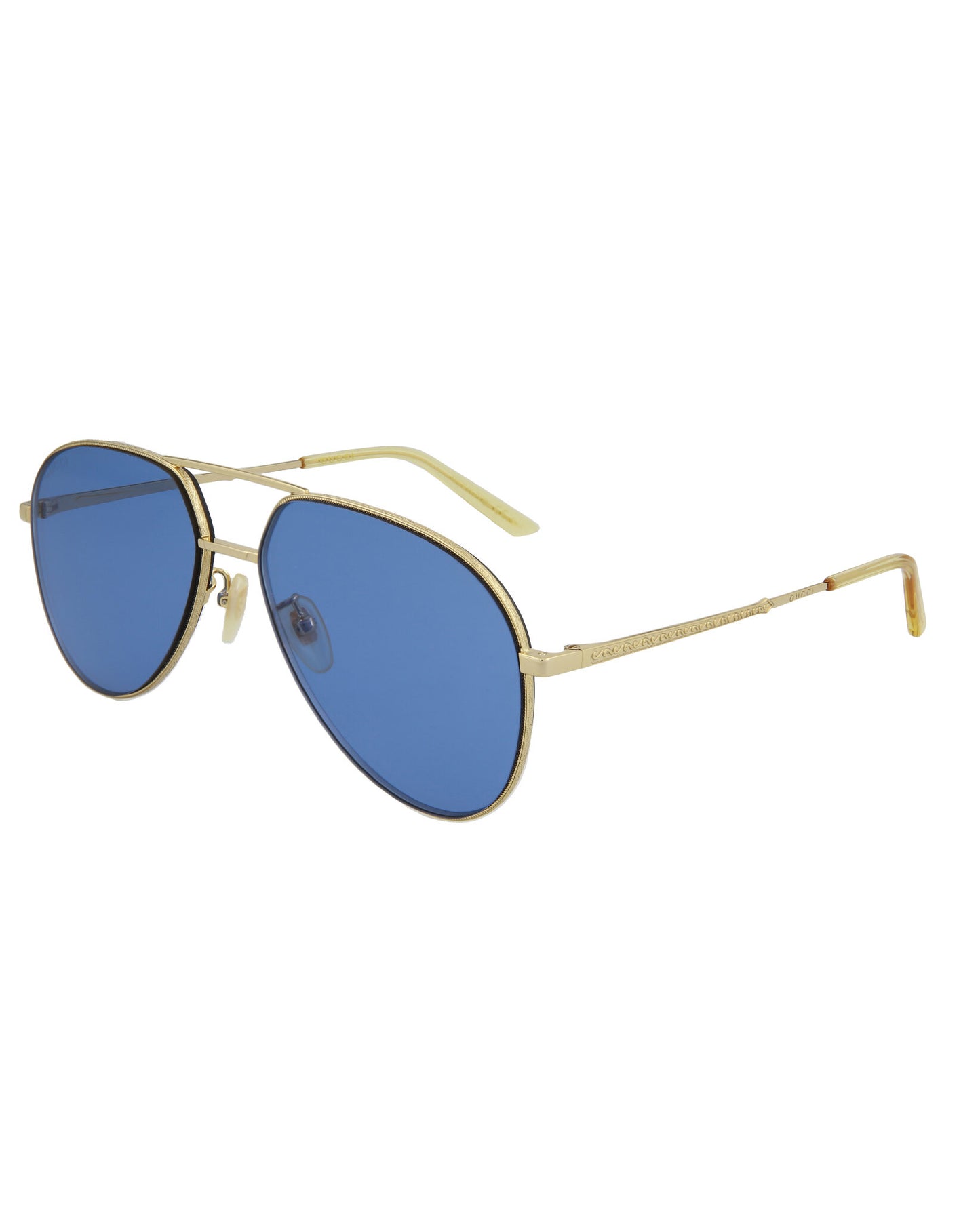 Gucci Novelty Sunglasses Gold Gold Blue