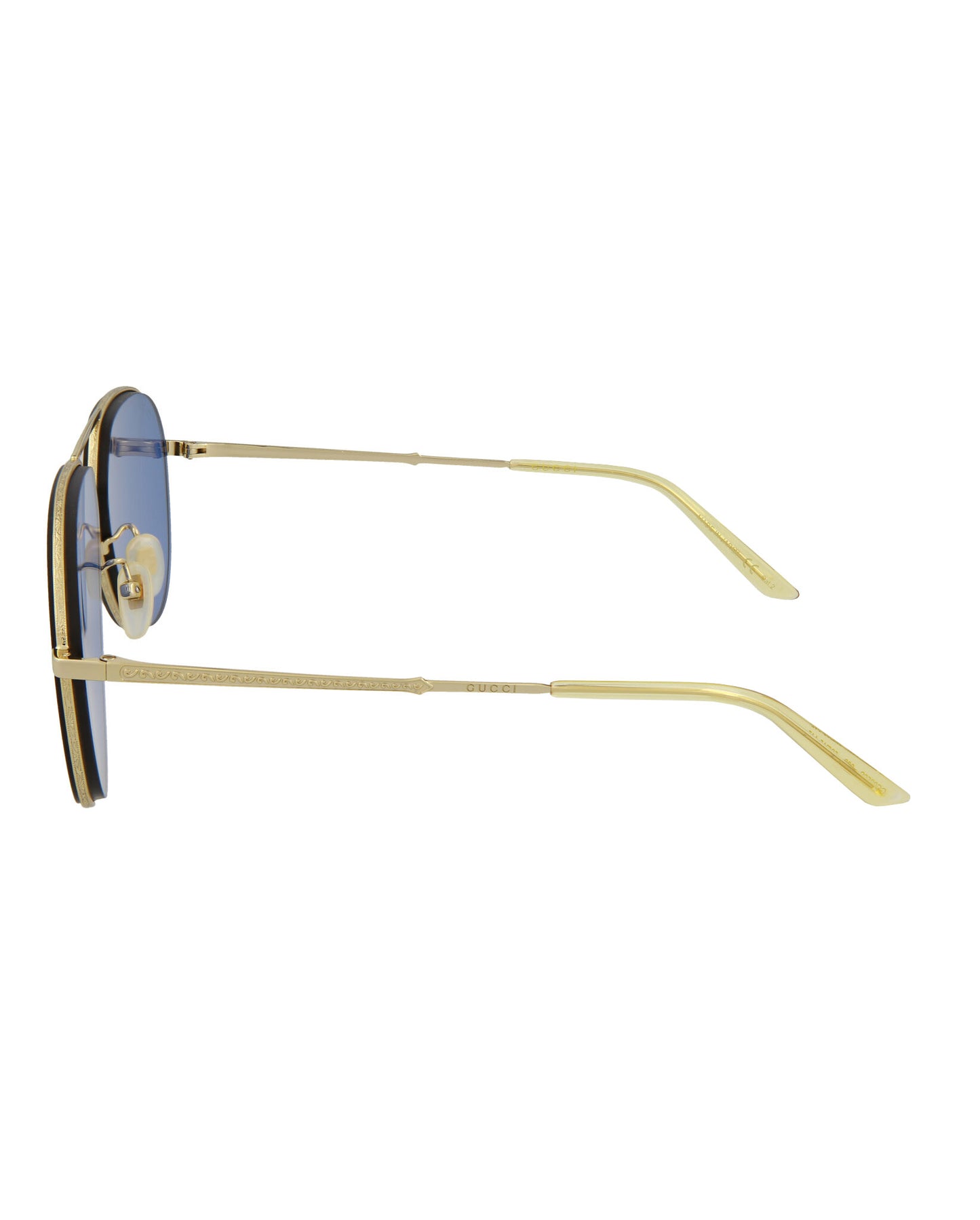 Gucci Novelty Sunglasses Gold Gold Blue