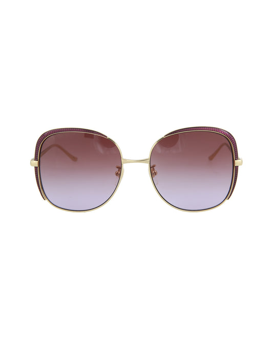Gucci Novelty Sunglasses Gold Gold Multicolor