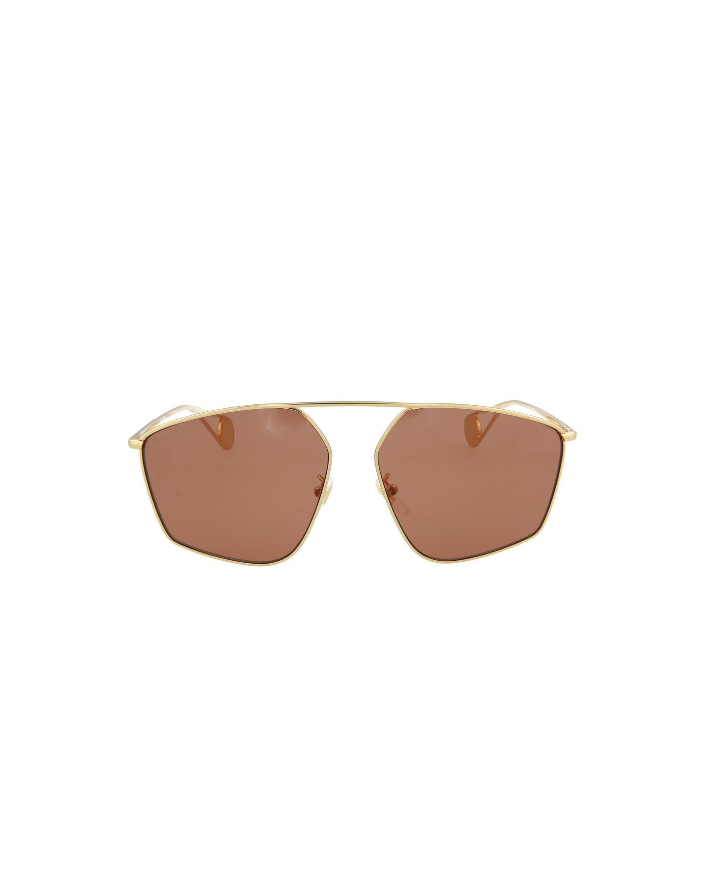 Gucci Novelty Sunglasses Gold Gold Grey