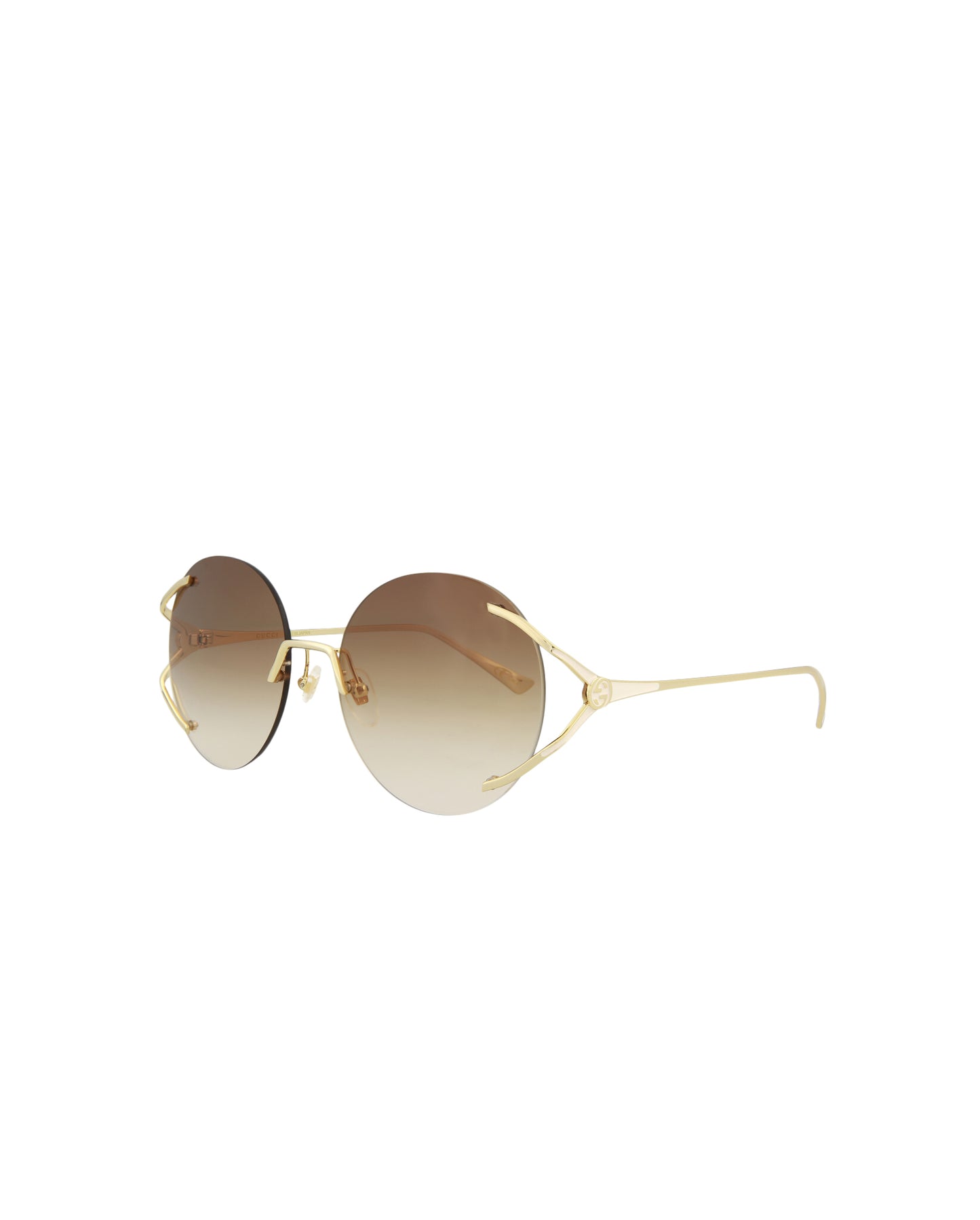 Gucci Novelty Sunglasses Gold Gold Brown