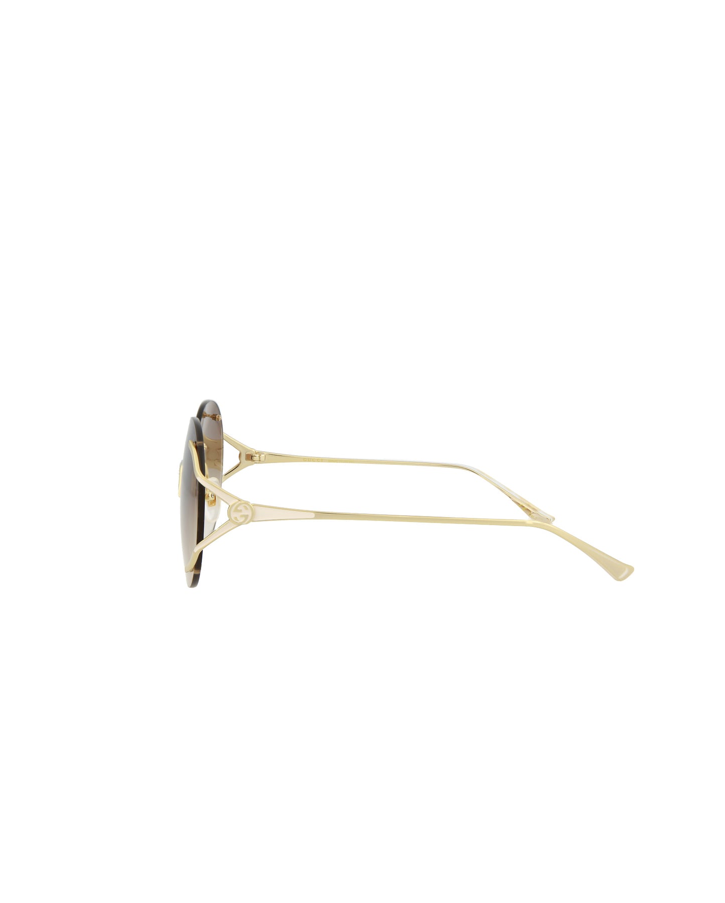 Gucci Novelty Sunglasses Gold Gold Brown