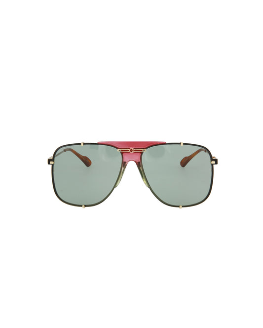 Gucci Novelty Sunglasses Gold Gold Green