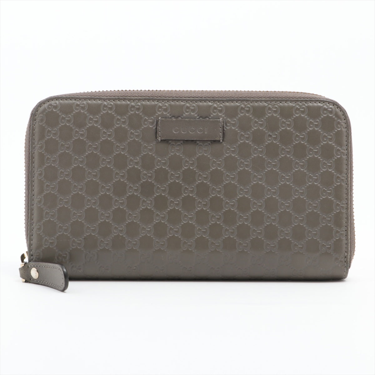 Gucci Micro Guccissima Leather Round-Zip-Wallet Grey