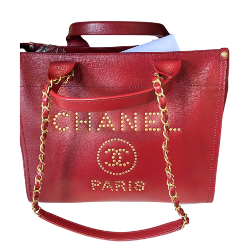 Chanel deauville tote on sale leather