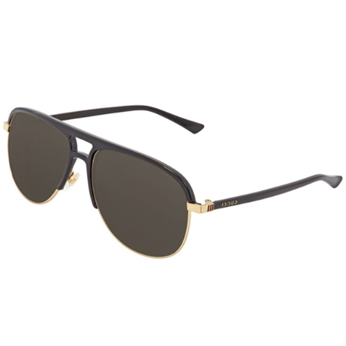 Gucci Novelty Sunglasses Shiny Black Endura Gold