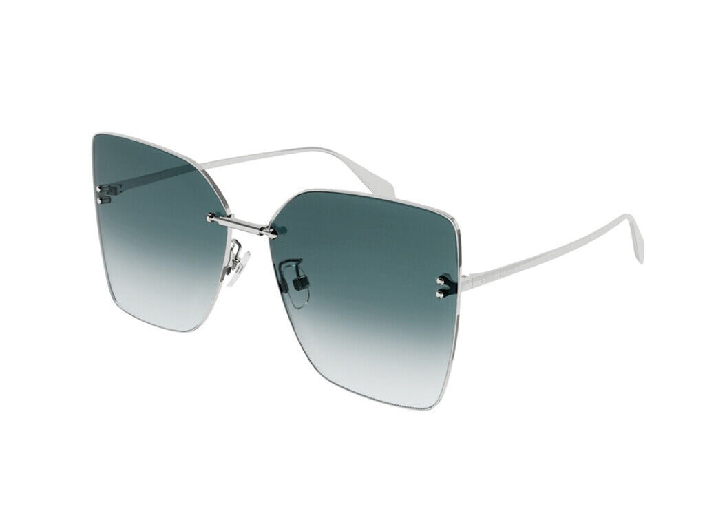 Alexander McQueen Fashion Sunglasses Silver Silver Green