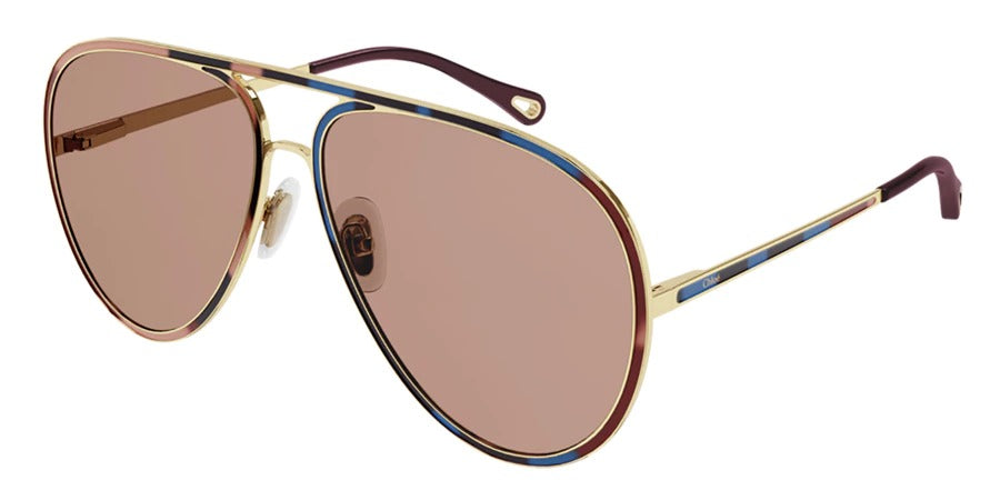 Chloe Novelty Sunglasses Gold Gold Orange