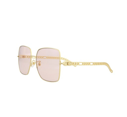Gucci Novelty Sunglasses Gold Gold Pink