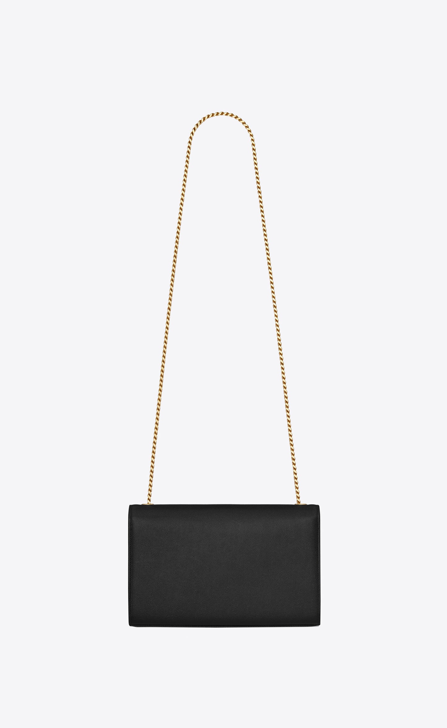 YSL KATE MEDIUM CHAIN BAG IN GRAIN BLACK/GOLD