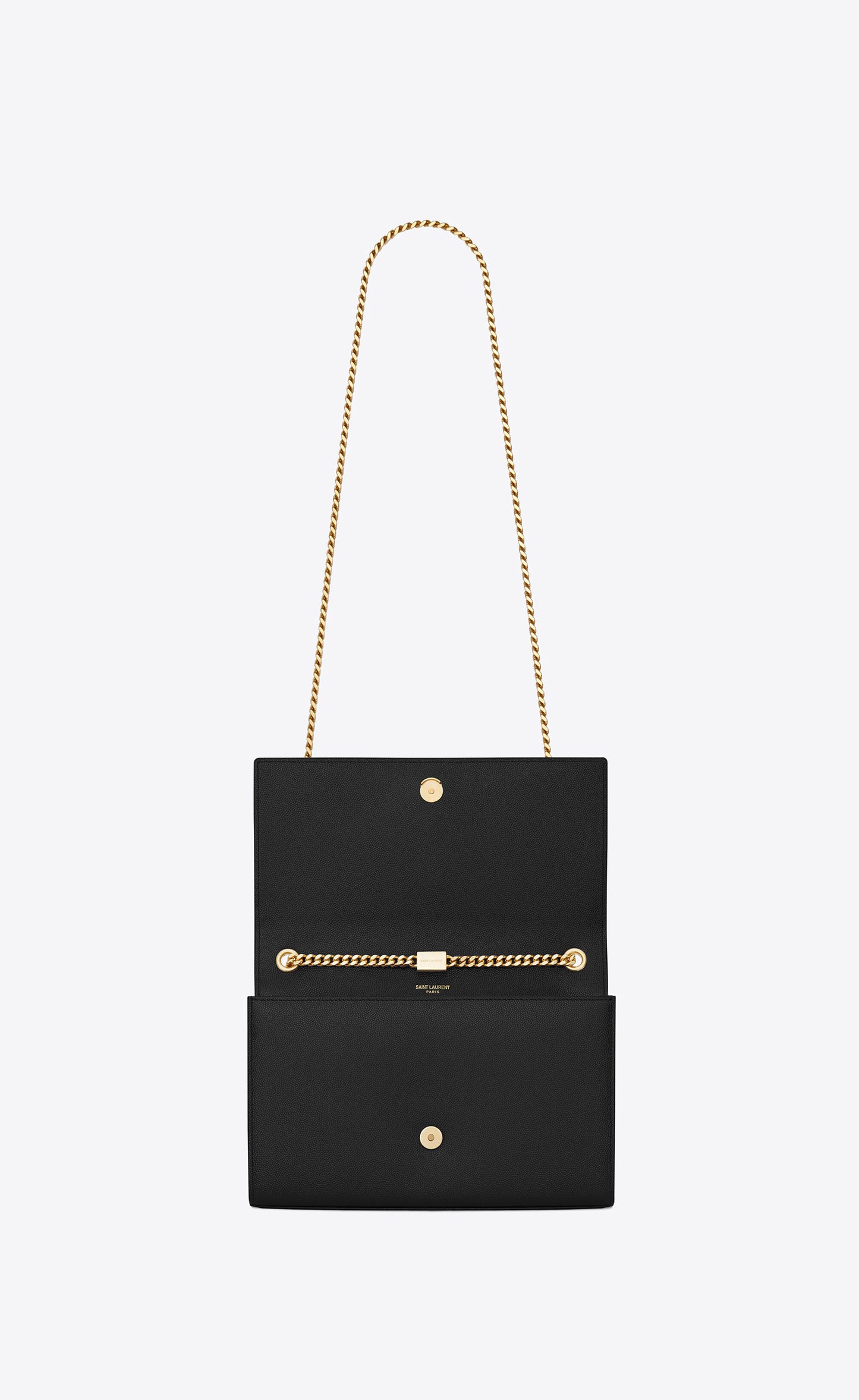 YSL KATE MEDIUM CHAIN BAG IN GRAIN BLACK/GOLD
