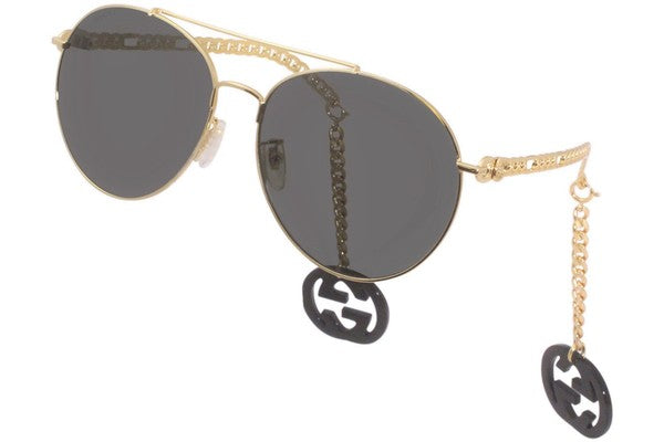 Gucci Novelty Sunglasses Gold Gold Grey