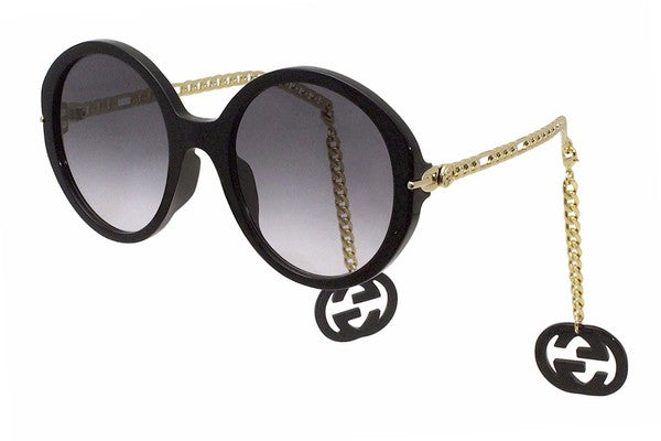 Gucci Novelty Sunglasses Black Gold Grey
