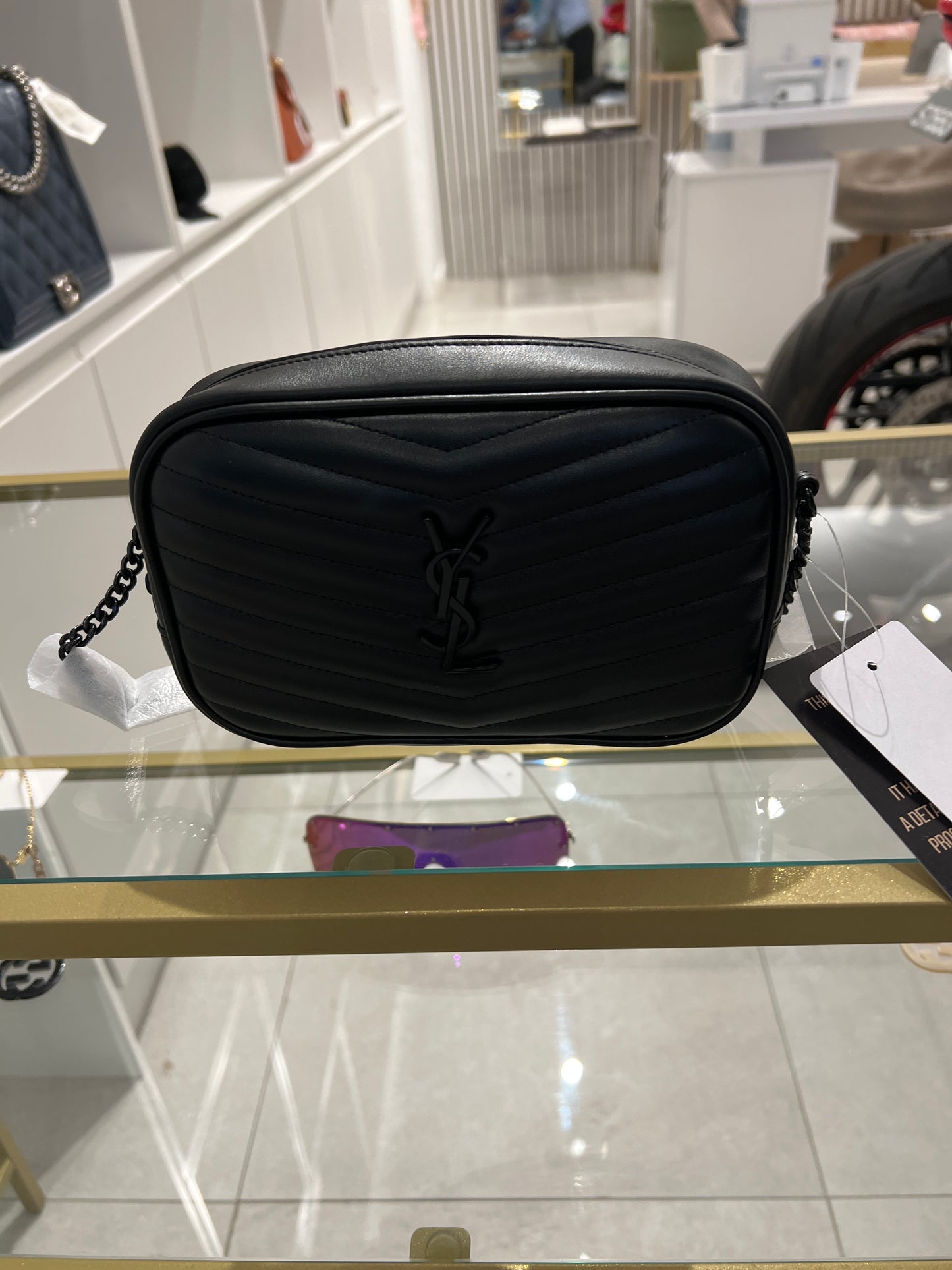 SAINT LAURENT Mini Lou camera bag black