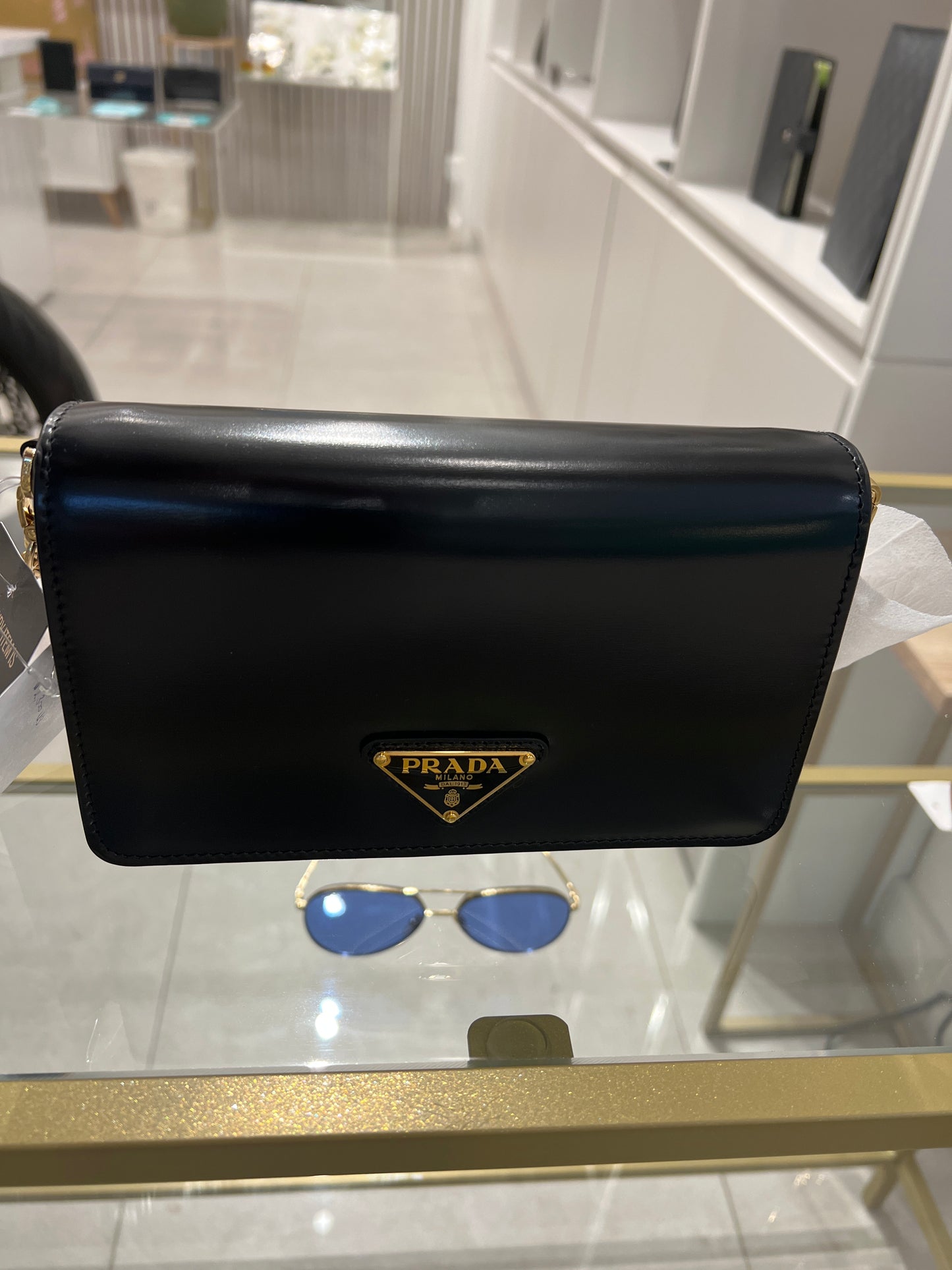 PRADA PATTINA NERO VITELLO