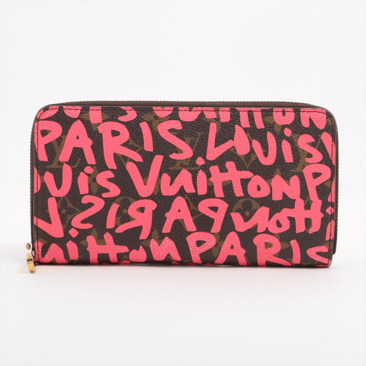 Louis Vuitton Monogram Graffiti Zippy Wallet M93710 CA0059 Fuschia pink Zip Round Wallet
