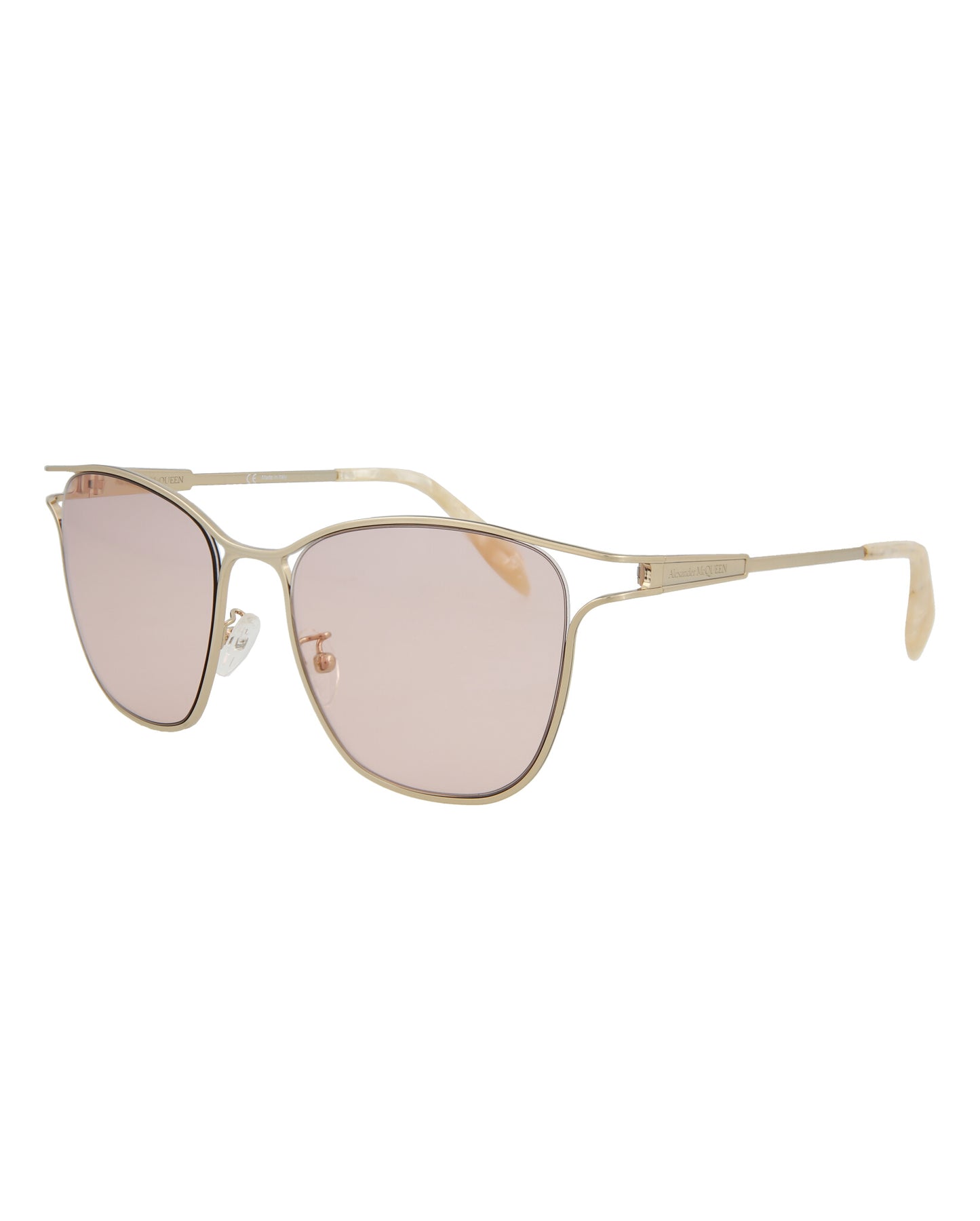 Alexander McQueen Fashion Sunglasses Gold Gold Pink