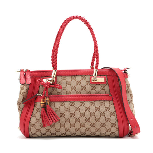 Gucci GG Canvas 2way handbag Red 282300