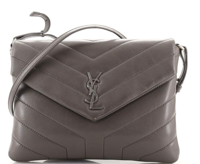 Saint Laurent Chevron Loulou Shoulder Bag, Calfskin