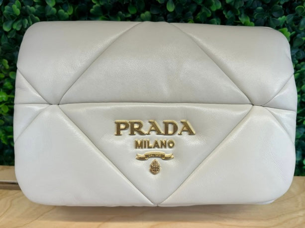 Prada Pelle Nappa Patch - Bianco