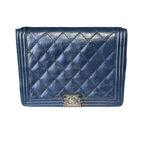 Chanel Small Boy Bag Blue Calfskin