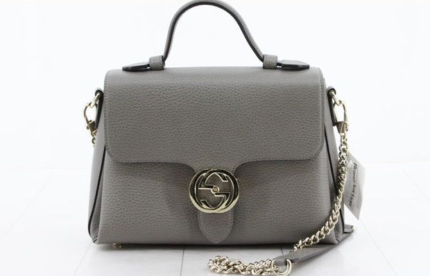 Leather 2way shoulder bag with GUCCI interlocking G